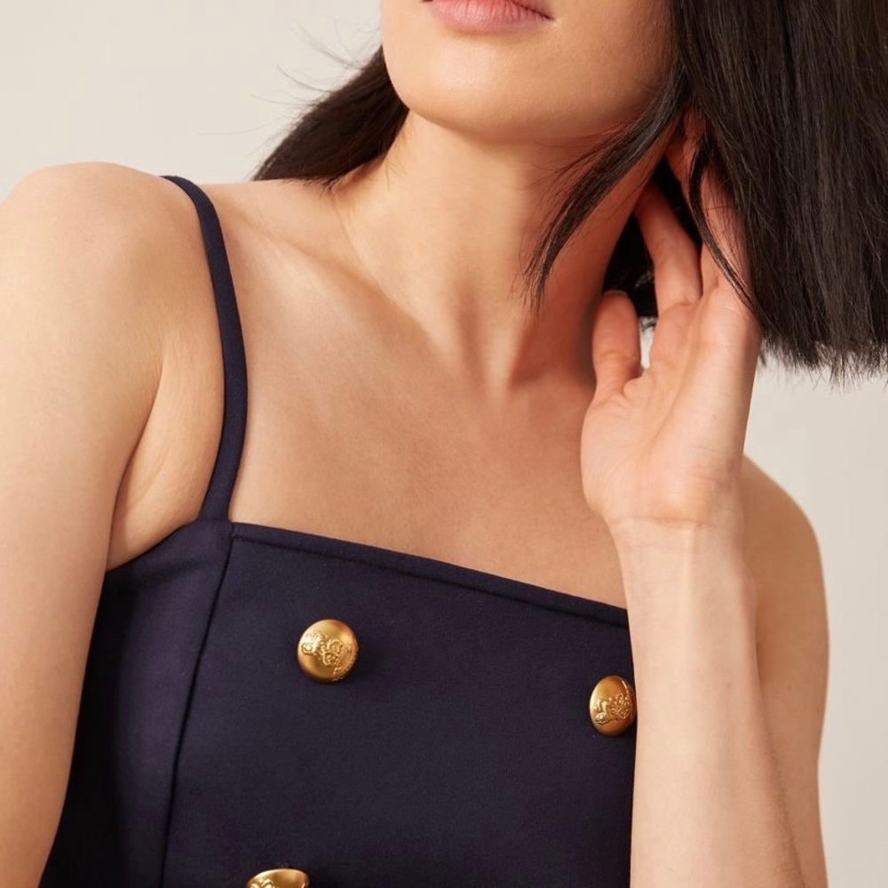 Anthropologie Eva Franco 🆕 | 🎄Cropped Spaghetti Strap Ponte Trench Blouse. - Picture 5 of 12